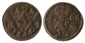 Karl XI, 1/6 �re SM, 1666