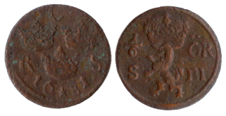 Karl XI, 1/6 �re SM, 1681